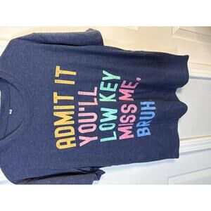 Blue Graphic Print Men's T-Shirt Size Medium 343